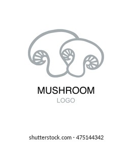 Vector illustration of a simple hand drawn mushroom. Rough sketch style logo. 