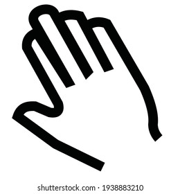 Ilustración vectorial de un icono de mano simple. estilo de dibujo de línea. blanco y negro. 4000 x 4000 píxeles perfectos.