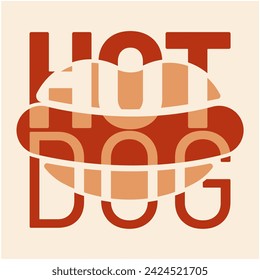 Vektorgrafik eines einfachen Hotdog-Logo-Symbols
