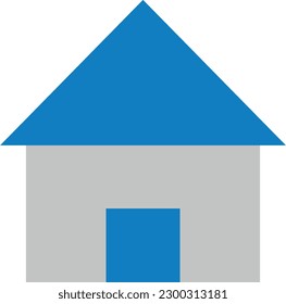 Vector illustration of a simple house icon made up of geometric figures. Main page and home. Housing and home.