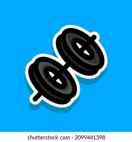 vector illustration simple icon colorful heavy iron barbell for exercise to gain muscle