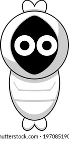 vector illustration of a simple Indonesian traditional mascot ghost cartoon character