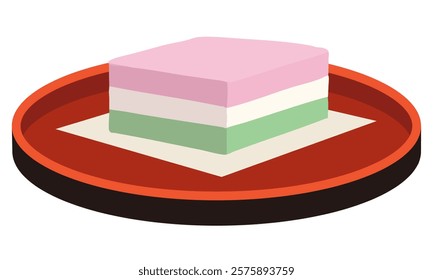 Vector illustration of simple Japanese sweets Hishimochi
