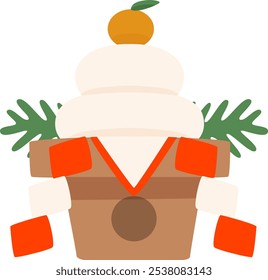 Vector illustration of simple kagami-mochi