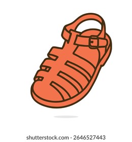 Vector illustration of a simple kids' sandal.