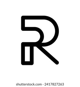 vector illustration of simple letter R logo