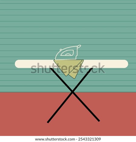 vector illustration Simple line drawing of an Ironing Board