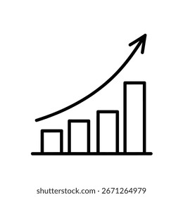 Vektorgrafik eines einfachen Liniendiagramms mit Aufwärtstrend und Wachstum