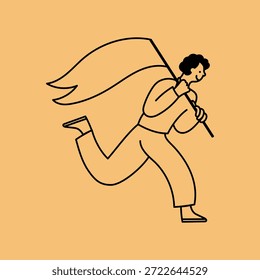 Ilustração vetorial em estilo desenhado à mão linear simples, conceito de negócios, mascote de doodle e personagem para banners, impressão, publicidade