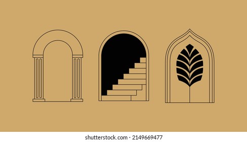 Vector illustration in simple linear  style - logo design template and graphic element for posters, prints, posts for social media