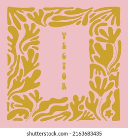 Ilustración vectorial en estilo lineal simple - plantillas de diseño - estilo hippie - marcos e impresiones con espacio de copia para texto