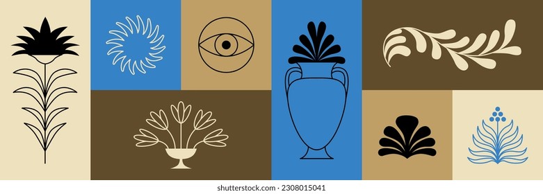 Vector illustration in simple linear  style - logo design template and graphic element for posters, prints, posts for social media