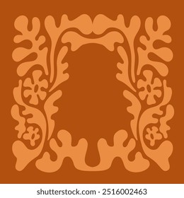 Ilustração vetorial em estilo linear simples - modelos de design - estilo hippie - molduras e impressões com espaço de cópia para texto

