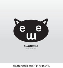 Vector Illustration simple little black cat logo