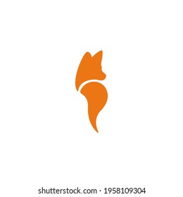 vector illustration simple logo of fox