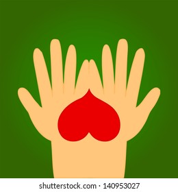 Vector illustration, simple love message, card concept.