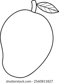 Vector illustration of a simple mango outline in full shape