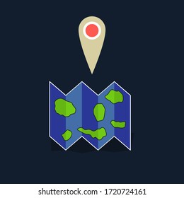 Vector illustration of simple map icon.