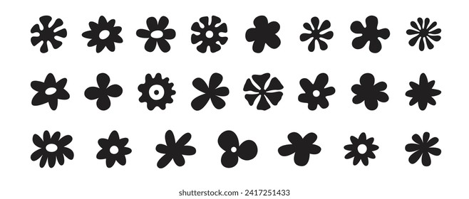 Vector illustration in simple Matisse naive and hippie groovy style, flowers and plants, floral botanic hand drawn design templates, frames and modern art prints, posters and placards


