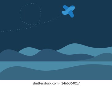 Vector illustration in simple minimal geometric flat style - Travel, trip to other countries, abstract horizontal banner and background with copy space for text - header images for web
