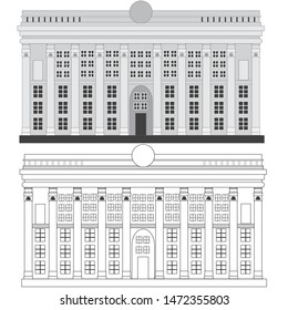 Vector illustration in simple minimal geometric flat style - city landscape 