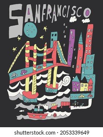 Ilustración vectorial en un sencillo estilo plano geométrico - paisaje urbano con edificios, colinas y árboles - banner horizontal abstracto y fondo con espacio de copia para texto - imágenes de cabecera para web