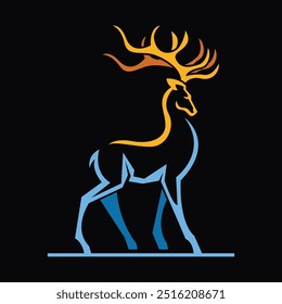 vector illustration of simple and minimalist deer