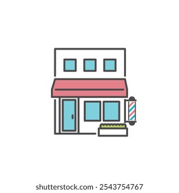 Vector illustration of a simple and modern barber icon