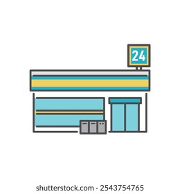 Vector illustration of a simple and modern convenience store icon