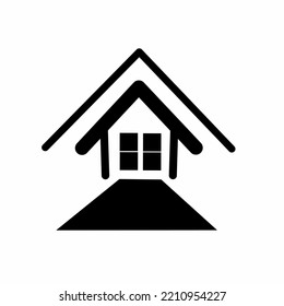 Vector illustration. simple modern flat house logo design. make a rental property business for a halfway house