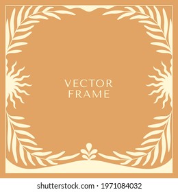 Vector illustration in simple modern style - square abstract background and graphic print - decorative frame with copy space for text