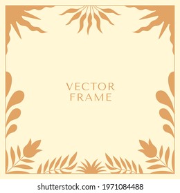 Vector illustration in simple modern style - square abstract background and graphic print - decorative frame with copy space for text