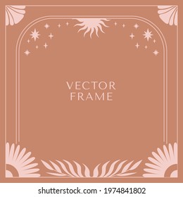 Vector illustration in simple modern style - square abstract background and graphic print - decorative frame with copy space for text