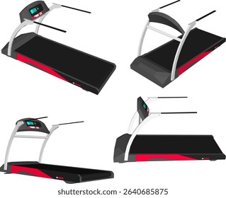 vector illustration of a simple modern treadmill sport fitness machine design 
