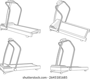 vector illustration of a simple modern treadmill sport fitness machine design 