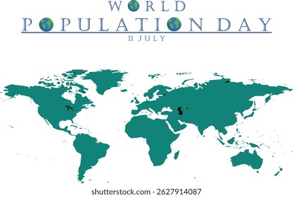 Ilustração vetorial, Design do Dia Mundial da População Simples e Moderno com imagem de desenho 2D
