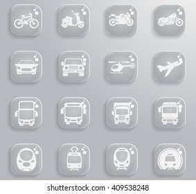 Vector illustration of simple monochromatic vehicle and transport related icons for your design or application.
