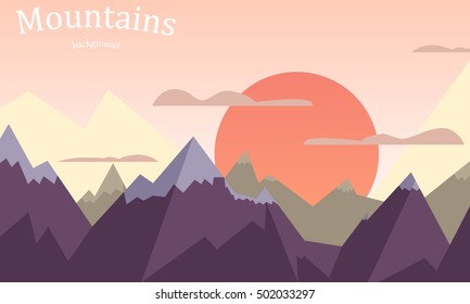 Vector illustration. Simple mountains in Cubist style. Suitable for cards, invitations, flyers, tickets and more.