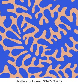 Vector illustration in simple naive and hippie groovy style, flowers and plants, floral botanic hand drawn design seamless pattern