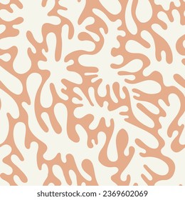 Vector illustration in simple naive and hippie groovy style, flowers and plants, floral botanic hand drawn design seamless pattern
