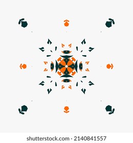 vector illustration of simple neat symmetrical mandala motif drawing decoration