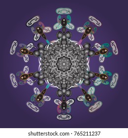 Vector illustration. Simple illustration of nice snowflake icon for web. Isolated cute snowflakes on colorful background. Nice snowflake icon.