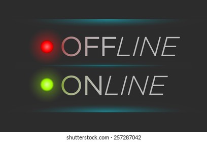 Vector illustration of simple offline and online banner 