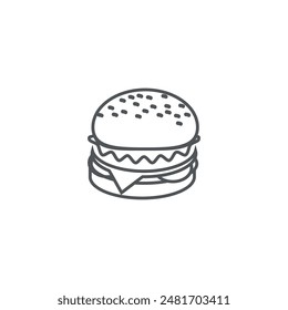 vector illustration of simple outline burger design.