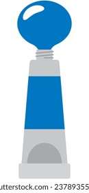 Vector illustration of Simple paint tube (blue)