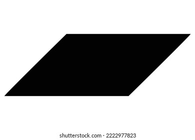 Vector illustration of a simple parallelogram flat in black and white