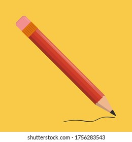 Vector illustration of a simple pencil with an eraser