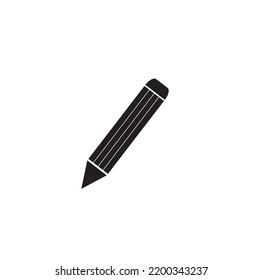 ilustración vectorial de un icono de silueta de lápiz simple, estilo de diseño plano aislado en un fondo blanco