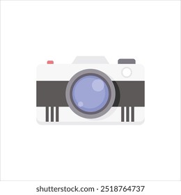 vector illustration simple photo camera white background, EPS file can be edited