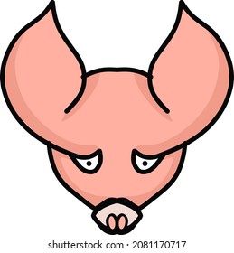 Vector illustration of a simple pig head, very suitable for logos, stickers, masks, etc.